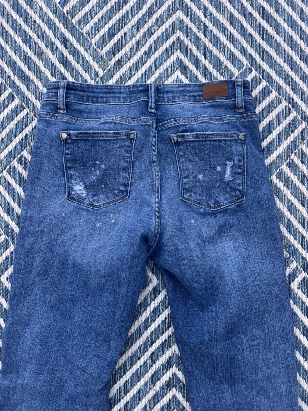 Judy Blue Distressed Dark Blue  Jeans size 9 - Picture 5 of 5